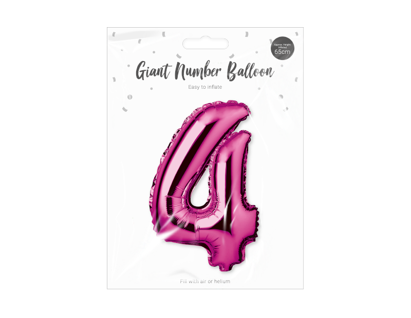 360Direct - Wholesale Balloon - Pink Foil Number Balloon 65cm4