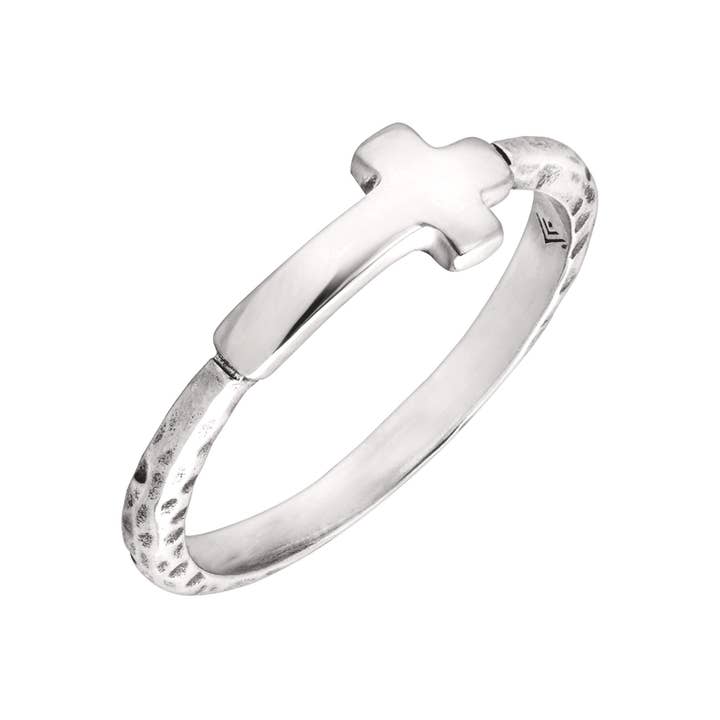 Silpada - Wholesale Band/Stacked Ring - Silpada 'Simplex Cross' Textured Ring in Sterling Silver, Si