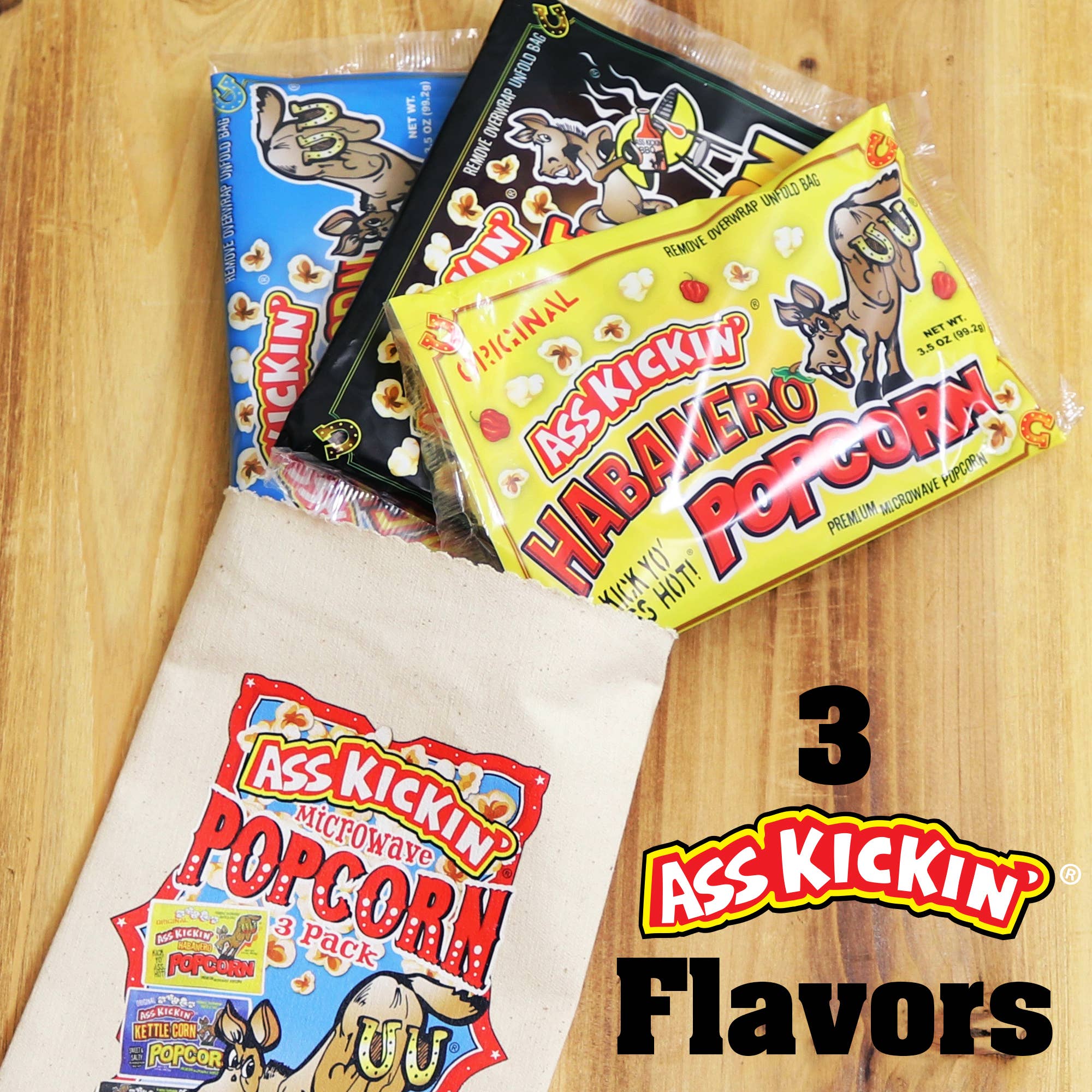 Southwest Specialty Food - Wholesale Popcorn - Ass Kickin’ Popcorn 3 Pack Assortment2