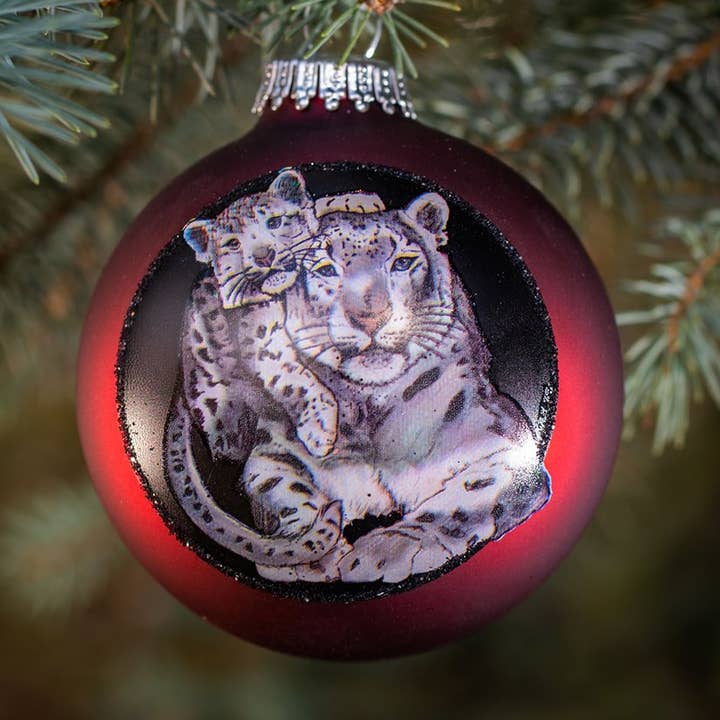 Décoration en verre Snow Leopard pour la vente par Art For The Young At Heart