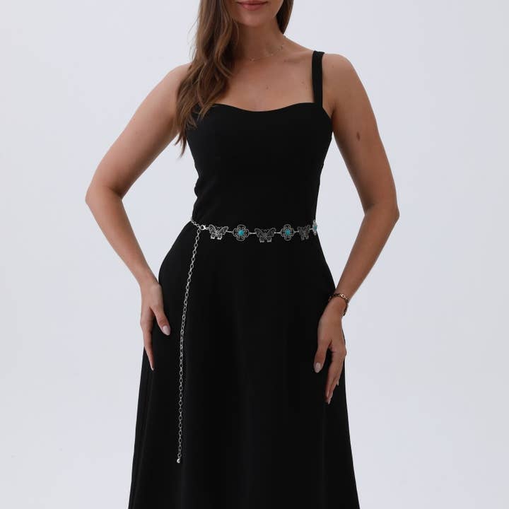 Leto Accessories - Wholesale Belt - Women's - Western Butterfly Chain Belt β Vintage Boho Waist Accessory4