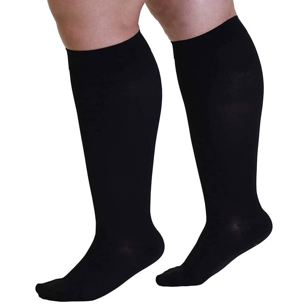 Curvy Fix - Wholesale Socks - Women's - Mid Calf Plus Size Compression Socks - 20-30 mmHg8