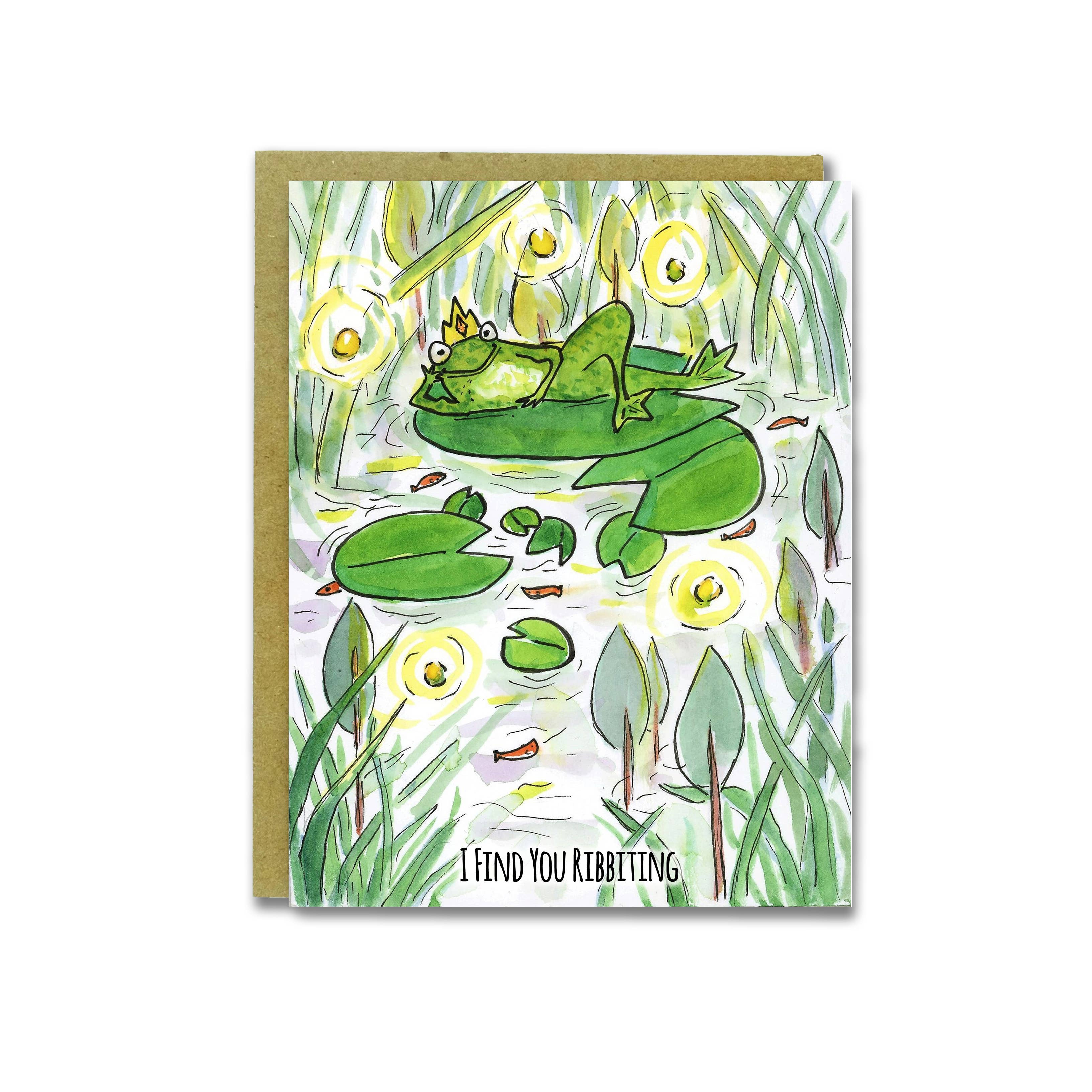 SquidCat, Ink - Wholesale Love Card - Ribbiting Card