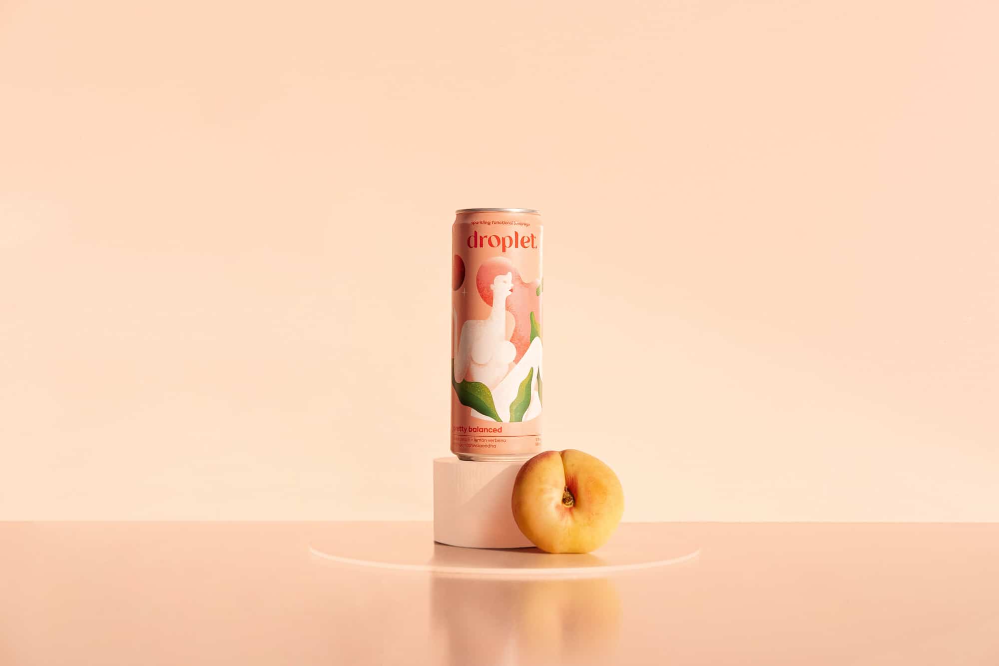 Droplet - Wholesale Sparkling Water - Pretty Balanced: White Peach, Moringa, Ashwagandha Adaptogen7