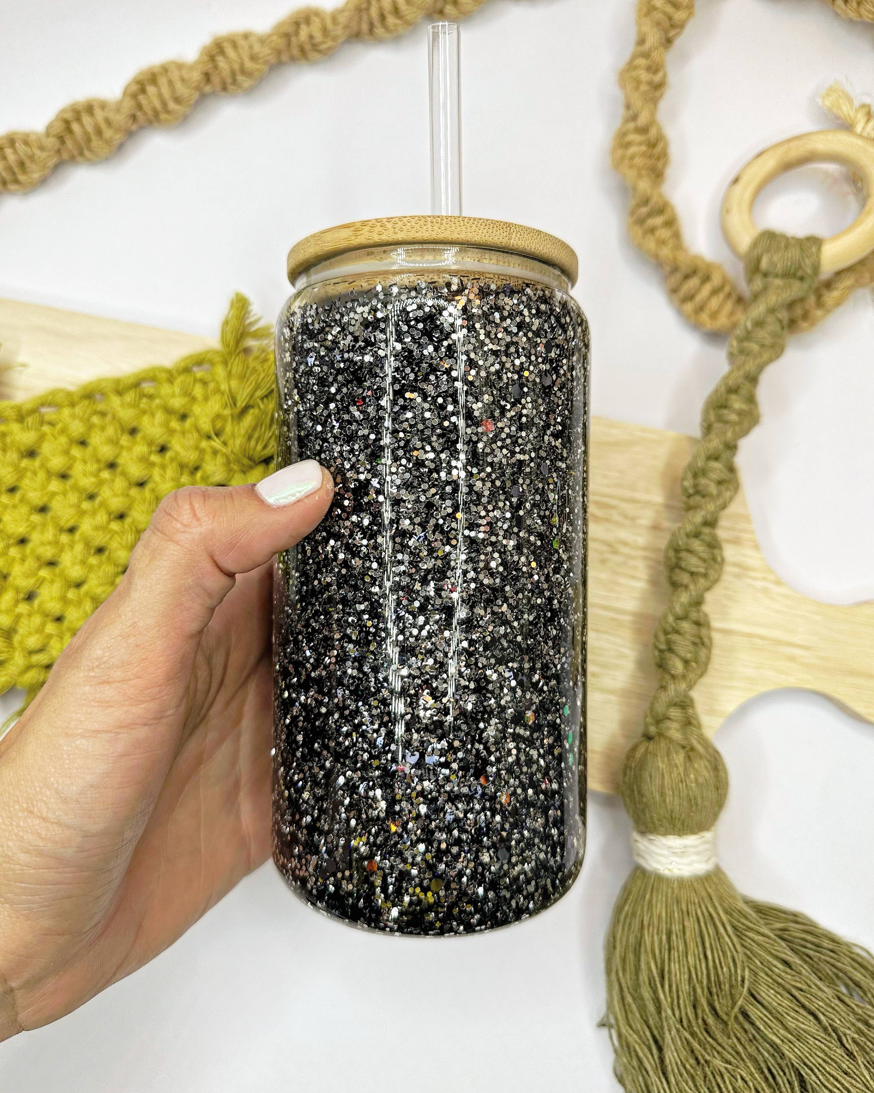 tightyknots - Wholesale Drinking Glass/Cup - Black snow globe tumbler , glass cup3