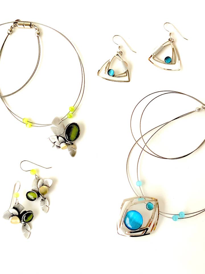 SETS (F2Y) - 2Wire Neck(F2) 19''+2 w/Beads & Ear(Y) Set for wholesale by Christophe Poly / Crono Design