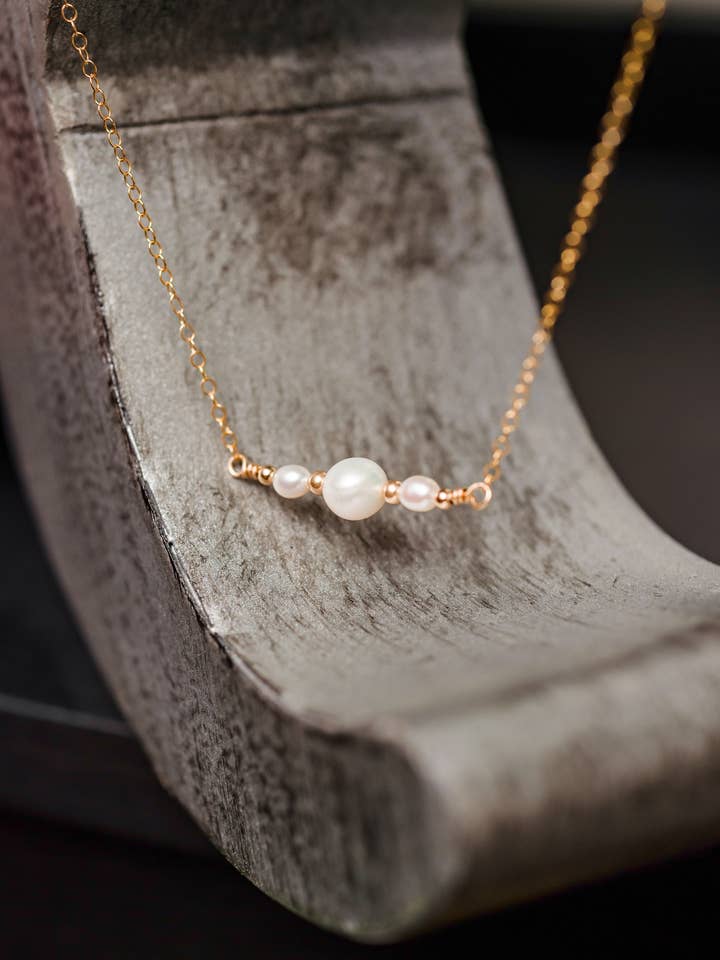 Dainty Pearl Necklace for wholesale by Saucey and Wubs Designs, LLC