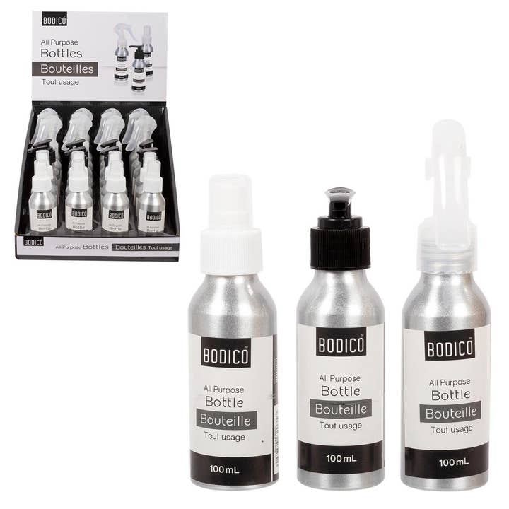 Bodico, 100mL All Purpose Bottle,3 Asst, 24/Display for wholesale by Bodico