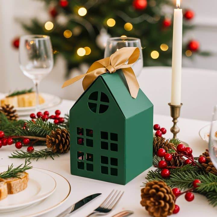 Wrapables.com - Wholesale Gift Box - Wrapables Christmas House Shaped Gift Boxes, Green7
