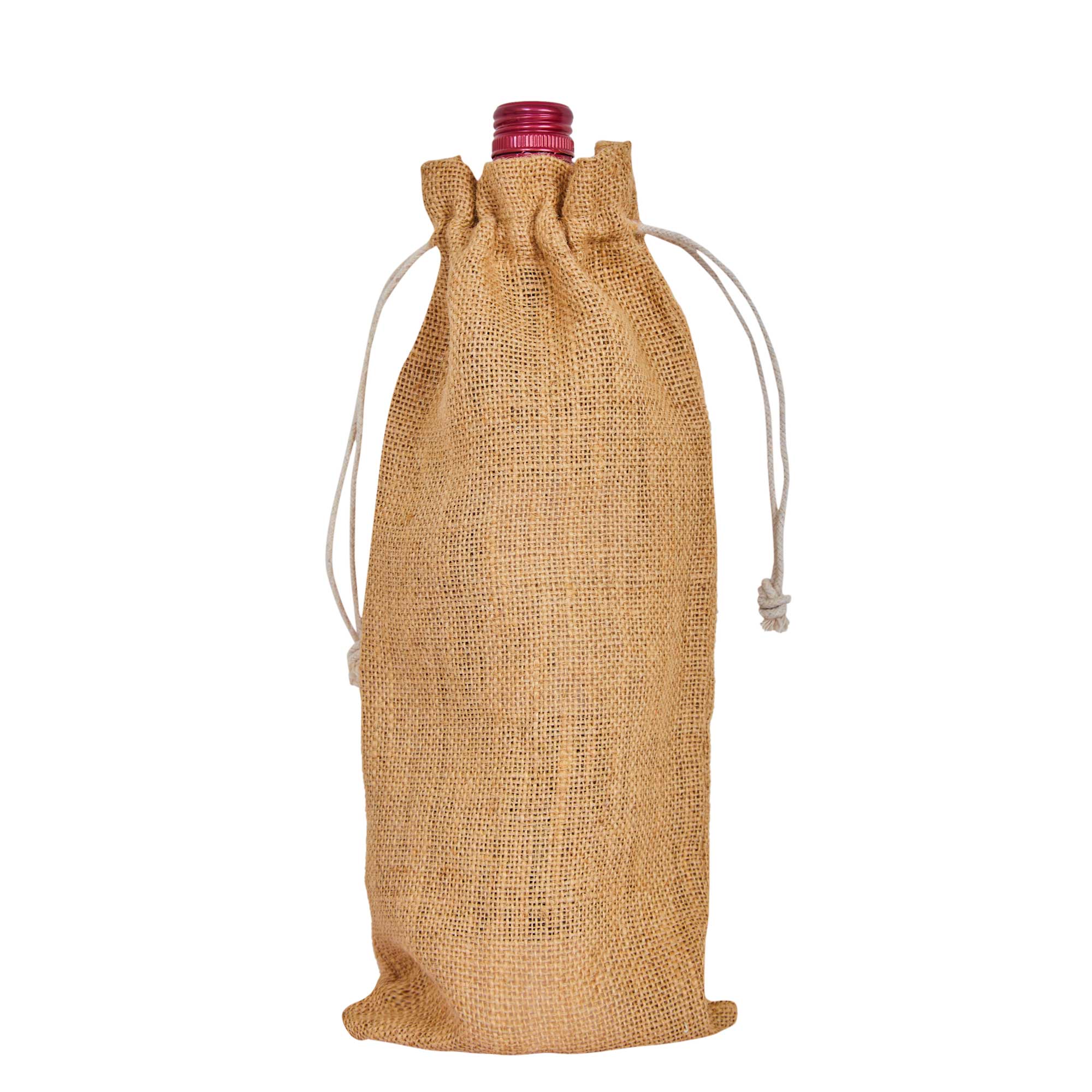 ecojutebags – wholesale Wine gift bag – 12-Pack Burlap Jute Wine Bags – Drawstring Bottle Covers4