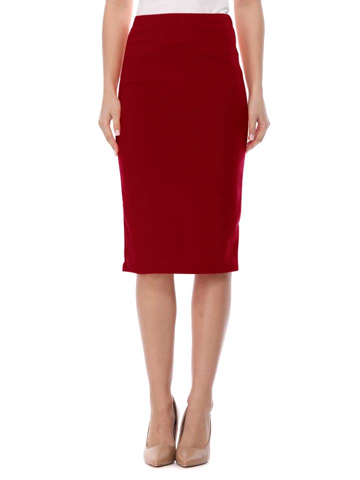 MOA COLLECTION - Wholesale Skirt - Women's - Women's Solid Basic Mid-Length casual Skirt6