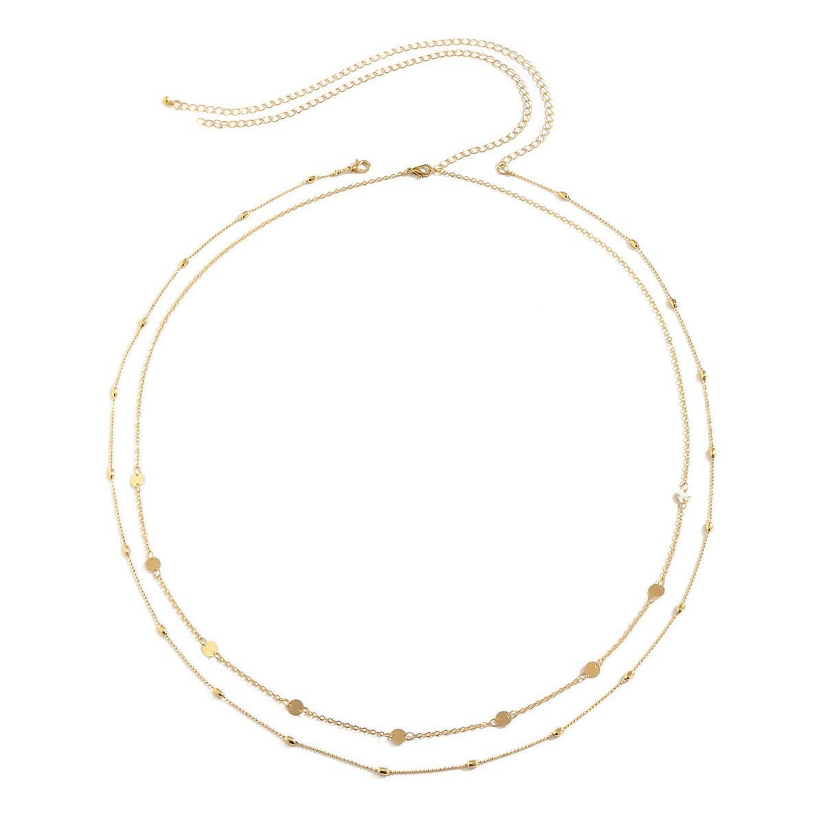 Perimade & Co. LLC - Wholesale Face/Body Chain - Gold Circle Charm Bead Waist Belly Chain in Solid Copper0