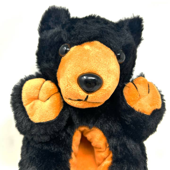 Oooh Yeah/Sock It Up/Oooh Geez Slippers - Wholesale Slippers - Kids - Homer the Black Bear | Kid's Plush Non Slip Slippers