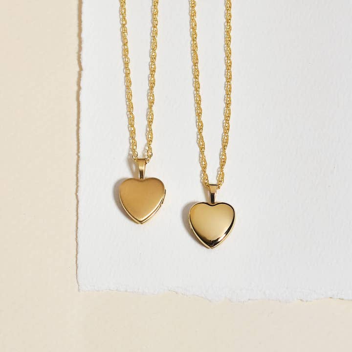Gold Fill Heart Locket Necklace for wholesale on Faire2