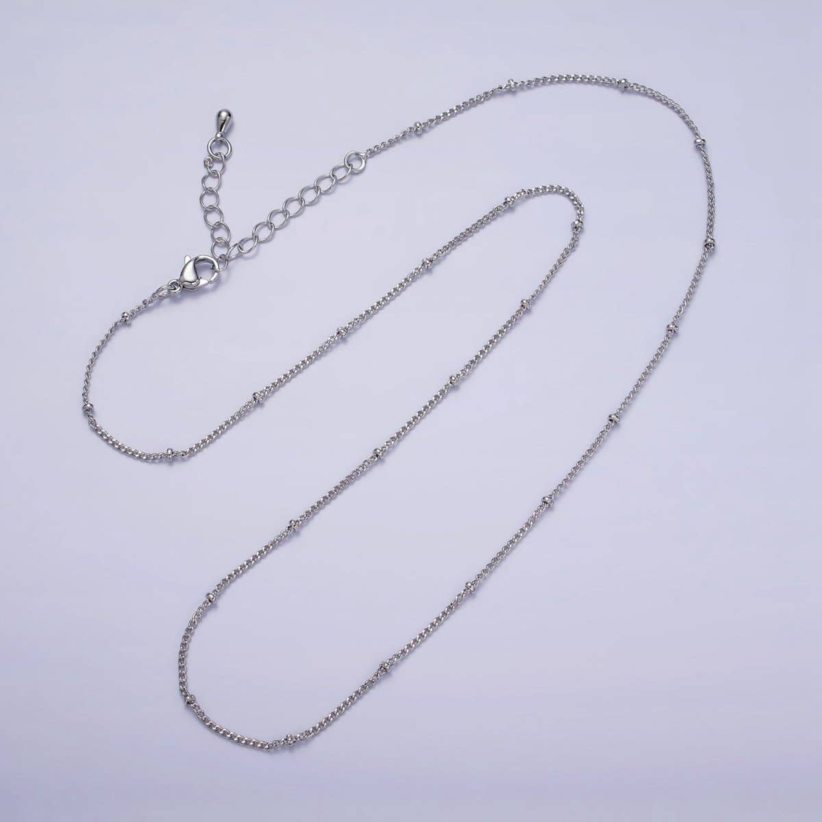 Aim Eternal – Colar de elos e correntes por atacado – Colar de Corrente com Contas em Ouro 14K, Colar de Corrente Satélite Prateado Dourado 18 polegadas | WA-1843 WA-1844 Preço de Liquidação1