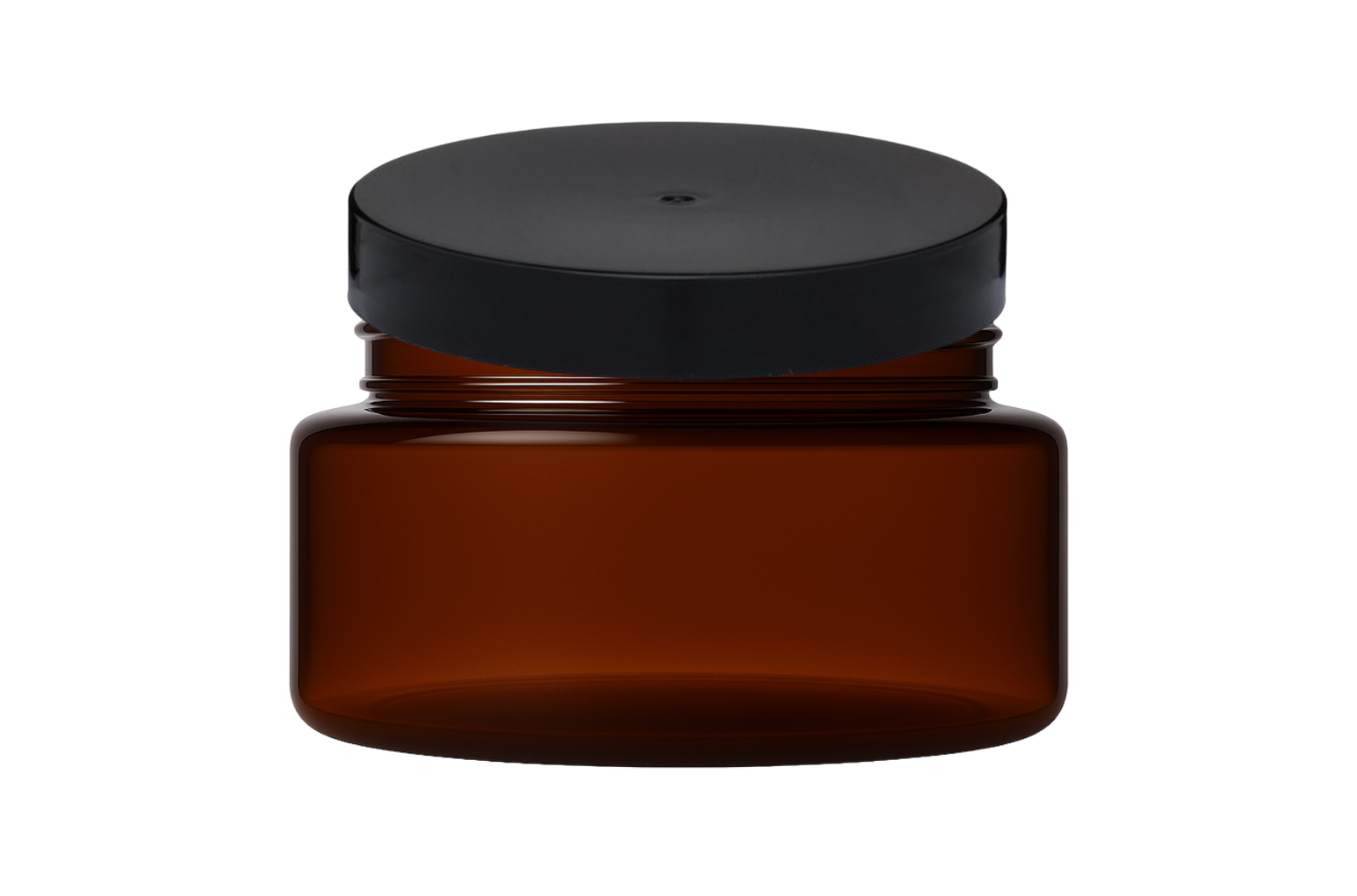 AfroCosmetics & Culture - Vente Pots - Pot en plastique ambré de 8 oz avec couvercle nervuré noir Pots cosmétiques1