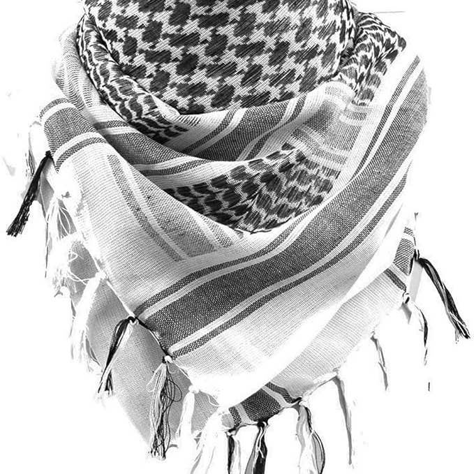 Écharpe Keffiyeh Shemagh 100 % coton - Noir sur blanc pour la vente par George's Regional