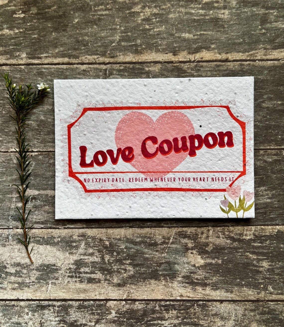 Erika's Whimsical Art – wholesale Love card – Plantable Seed Paper Love Coupon Card, Blank Inside  3
