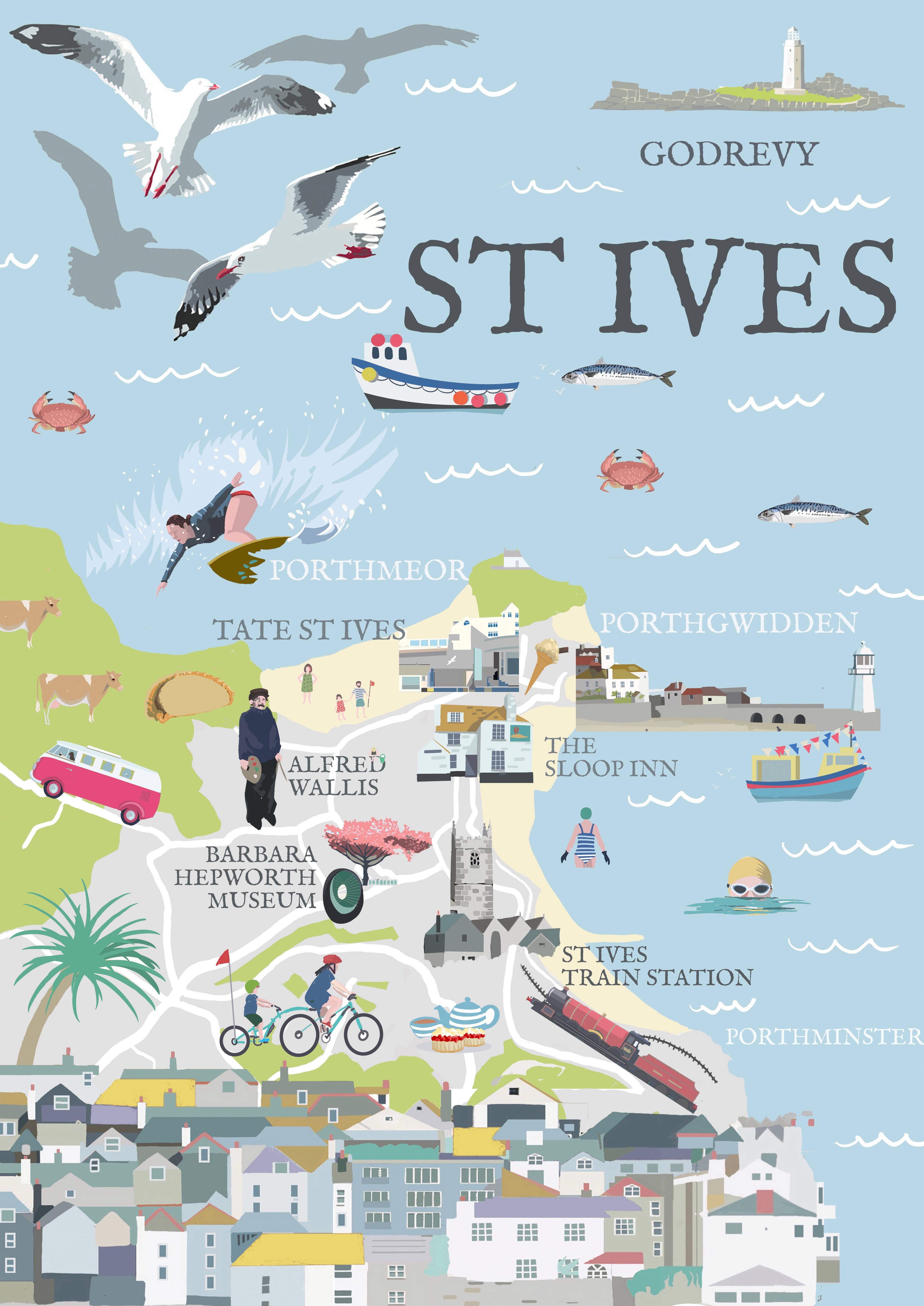 BETTY BOYNS MAPS - Vendita all'ingrosso Calamite - Magnete da Frigo con Mappa Illustrata36