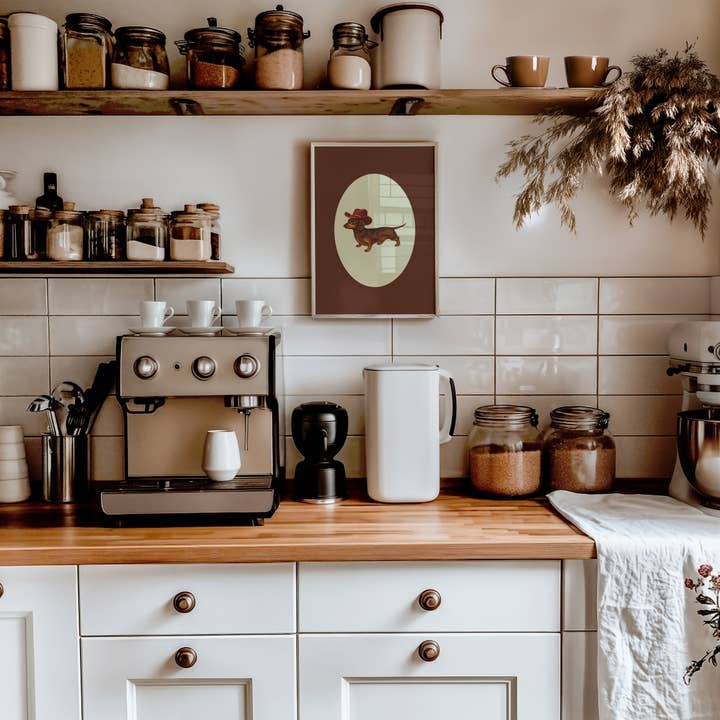 Artbaby & Co. - Vendita all'ingrosso Stampa artistica - Stampa d'Arte da Parete Bassotto Occidentale/Cowboy Weiner Dog1