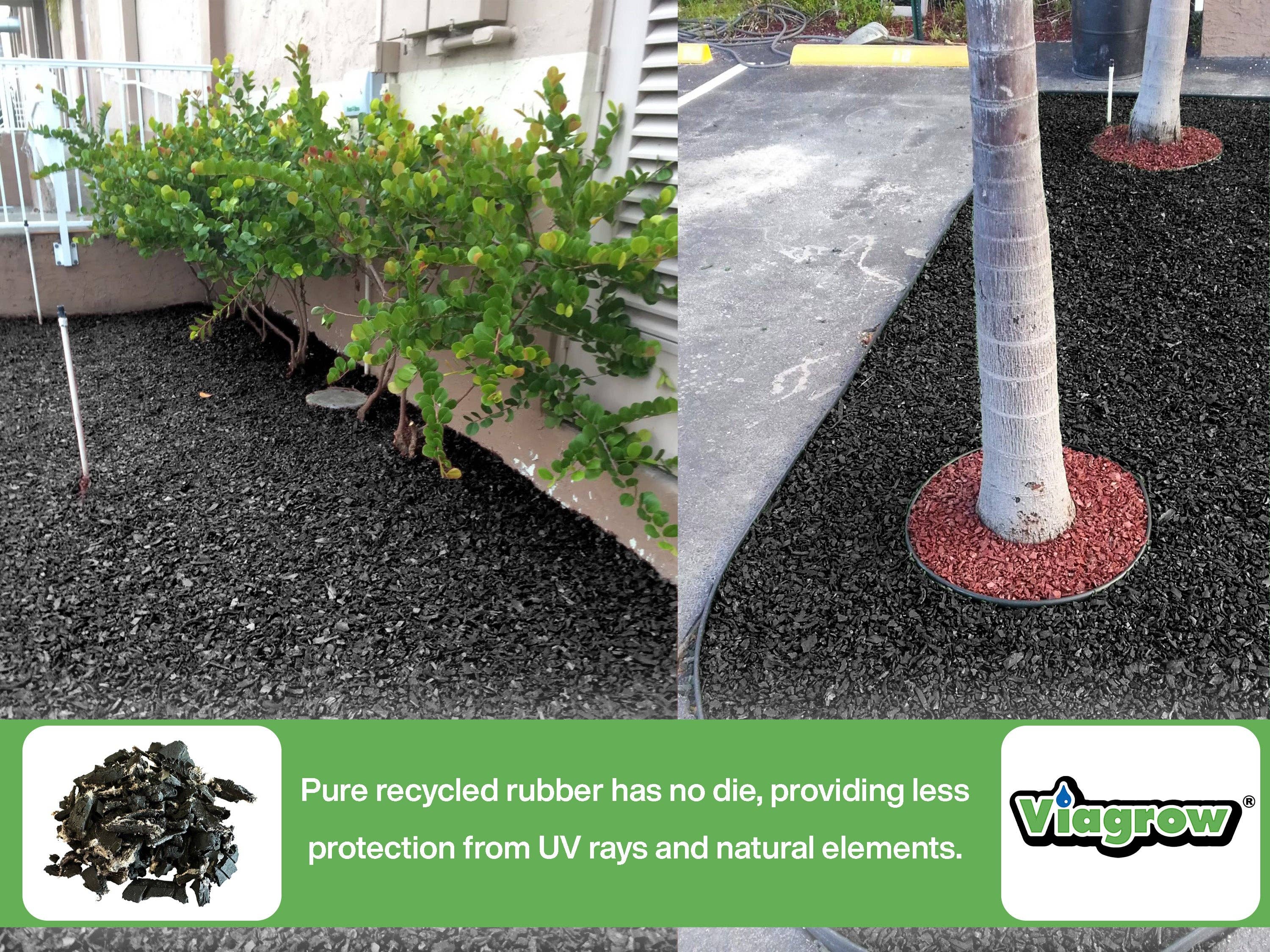 Viagrow - Wholesale Outdoor Ornament/Decor - Black, No Dye, Rubber Playground & Landscape Mulch by Viagrow, 1.5 CF Bag ( 11.2 Gallons / 42.3 Liters)1