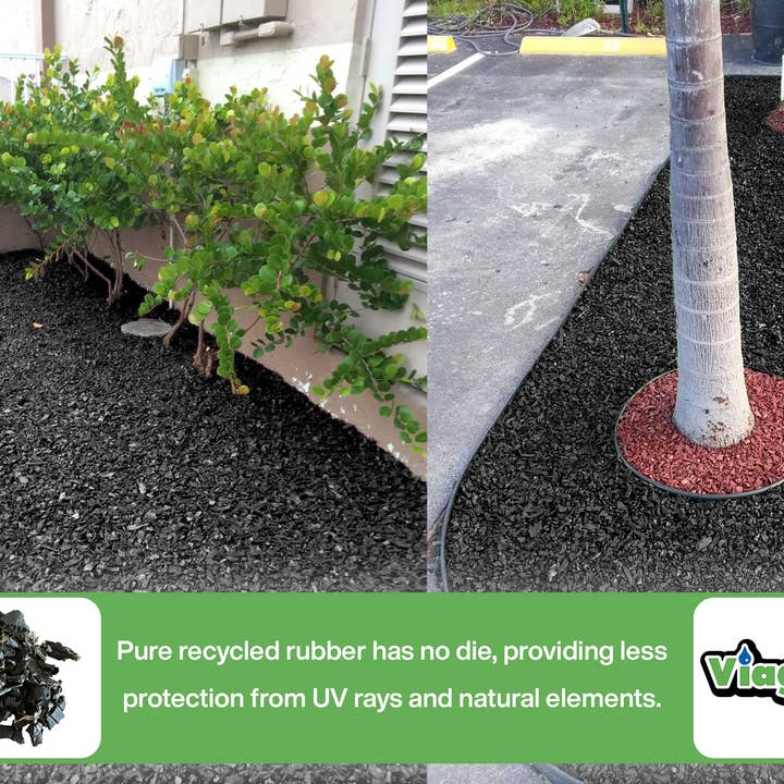 Viagrow - Wholesale Outdoor ornament/decor - Black, No Dye, Rubber Playground & Landscape Mulch by Viagrow, 1.5 CF Bag ( 11.2 Gallons / 42.3 Liters)1
