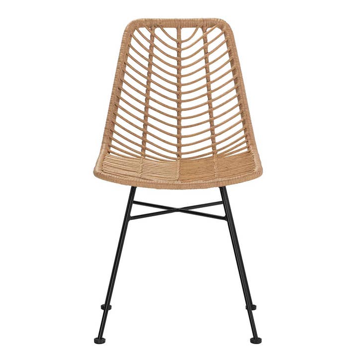 Sedia Rattan Sintetico Naturale Nero 46x60x83cm per la vendita all'ingrosso da parte di Garpe Interiores