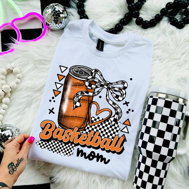 Basketball Mom | White Comfort Colors 1717 for wholesale by Penguins and Pineapples