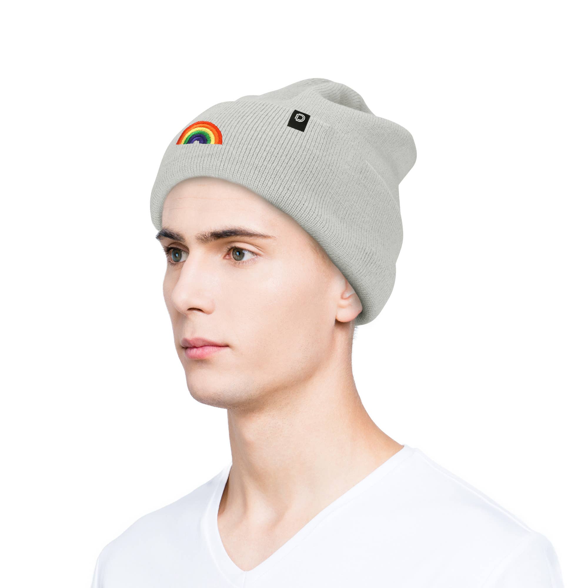 Dalix - Wholesale Beanie - Women's - Dalix Embroidered Rainbow Beanie Cap Cuffed Knit Hat Women30