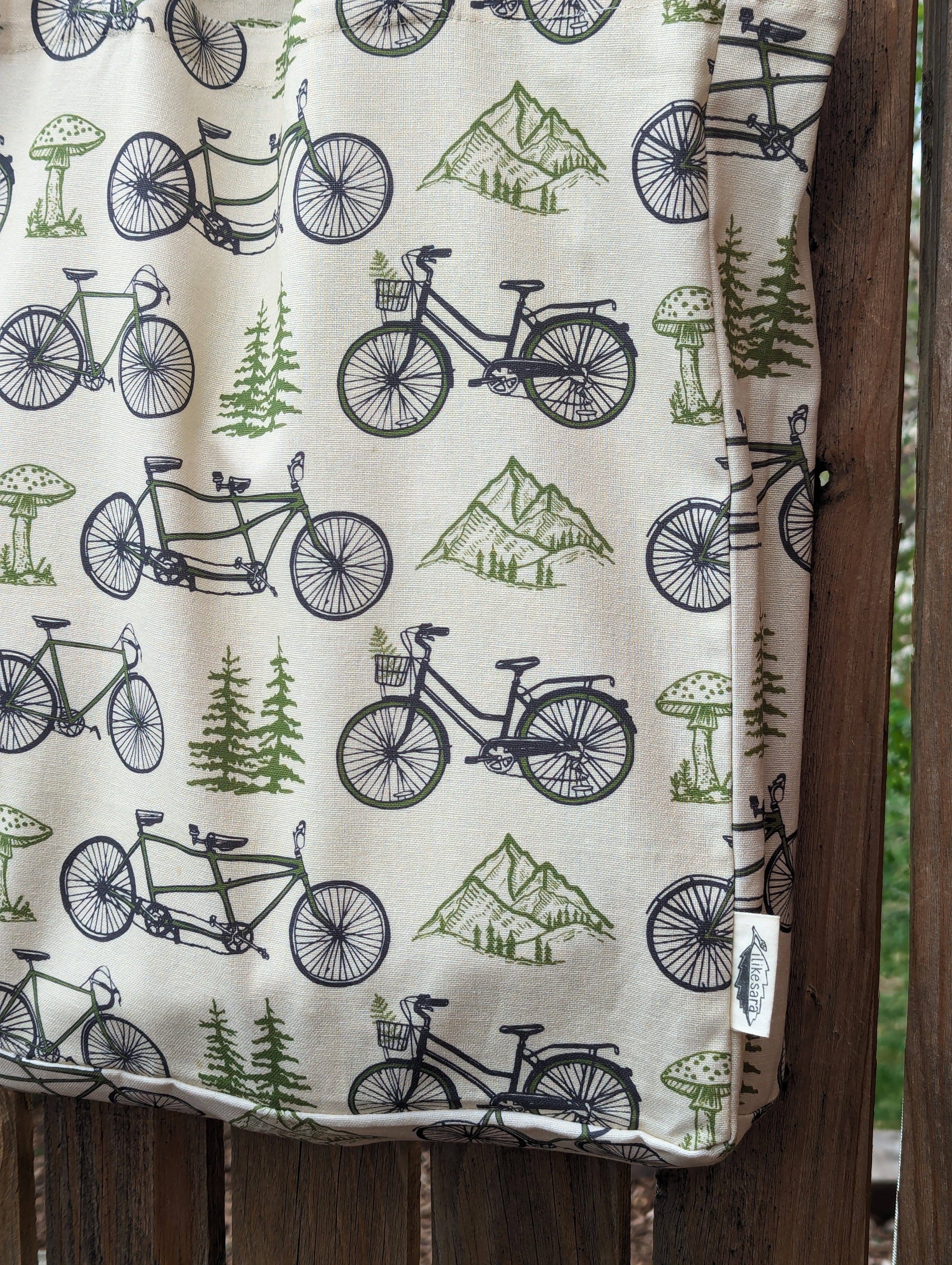 ilikesara | art + goods - Wholesale Tote Bag - Women's - tote bag | bicycle adventure - patterned screenprinted nature tote2