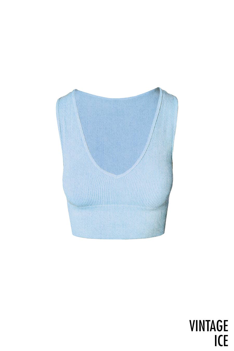 NIKIBIKI - Wholesale Knit Top - Women's - NS8192 - Vintage Plunge V-Neck Seamless Crop Top1