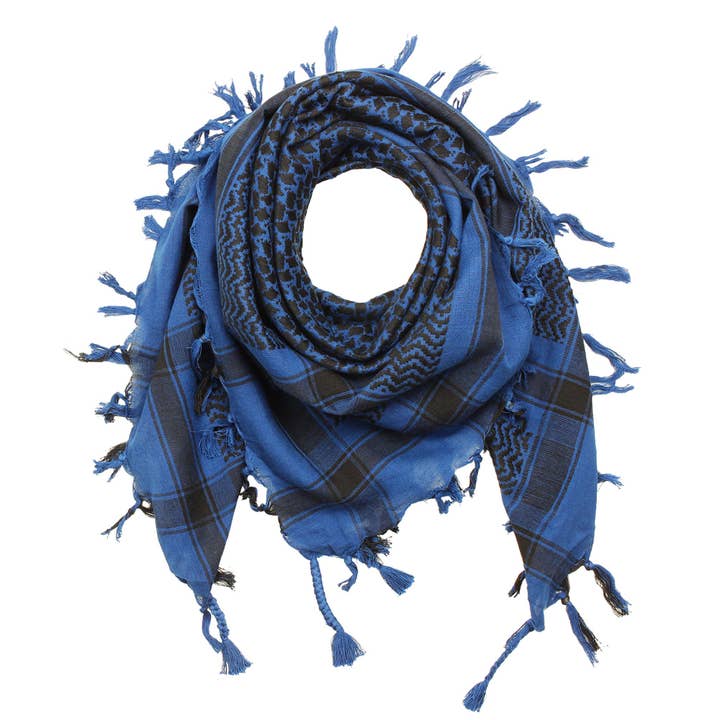 Palituch - Blue-ultramarine - Black - Kufiya PLO scarf for wholesale by Tribal Trade GmbH