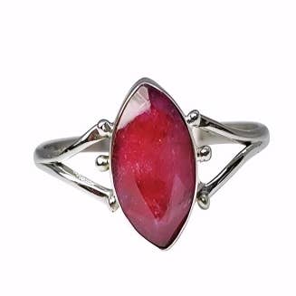 Composite Faceted Ruby Stone Sterling Silver Ring for wholesale by Amberman