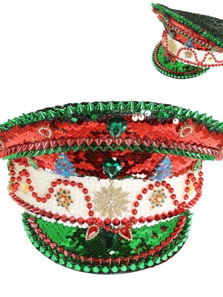 WEIHNACHTSDEKORATIVER MODISCHER KAPITÄNSHUT MIT PAILLETTEN HTC3045 für den Großhandel von anbfashion