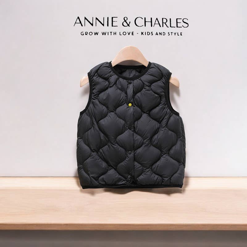 Annie & Charles - Wholesale Outerwear Vest - Kids - Annie & Charles® lightweight quilted vest with down filling2