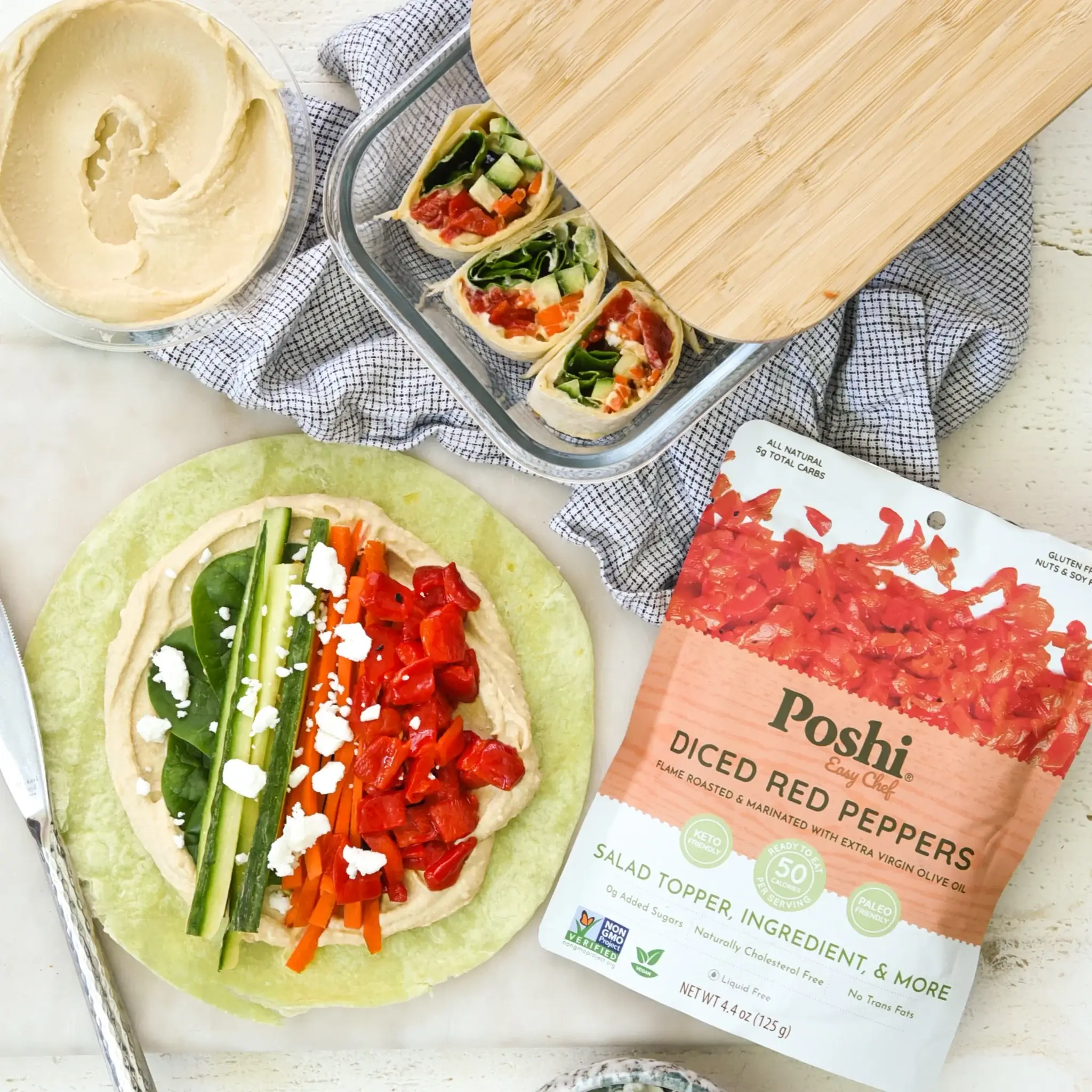 POSHI - Wholesale Canned Vegetables - POSHI - Diced Red Peppers in Extra Virgin Olive Oil 4.4oz/102