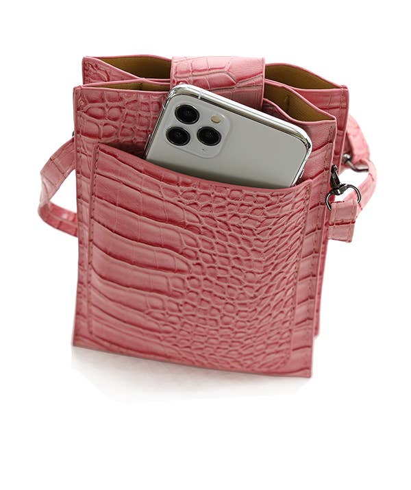 22 Tote - Wholesale Phone Wallet - Women's - Vegan Alligator Cell Phone Crossbody Bag13