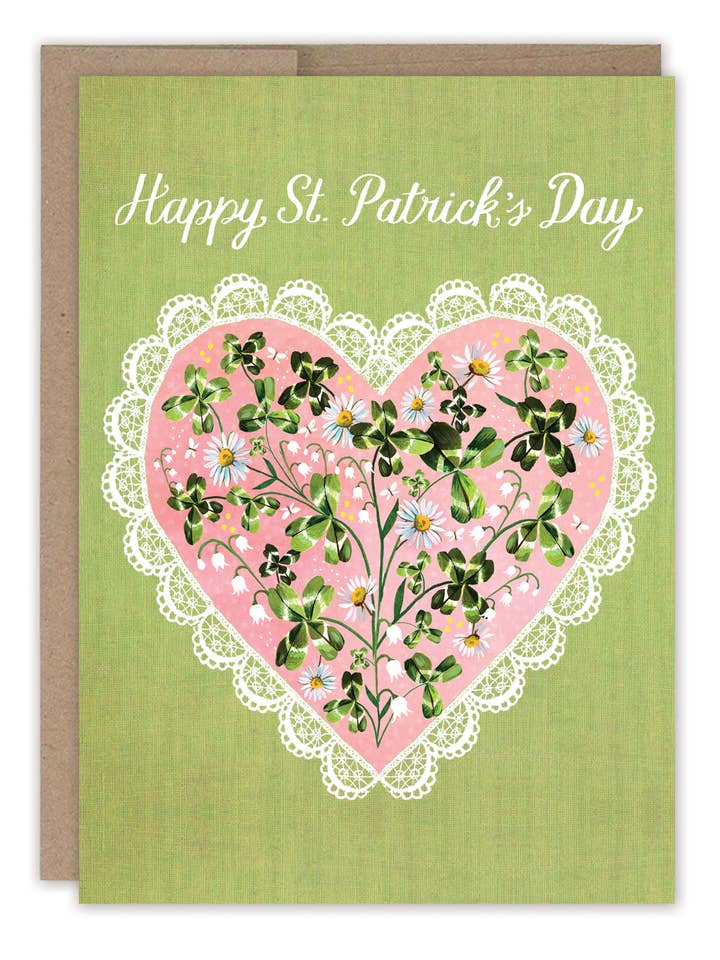 Clover Heart St. Patrick's Day Card for wholesale by Biely & Shoaf