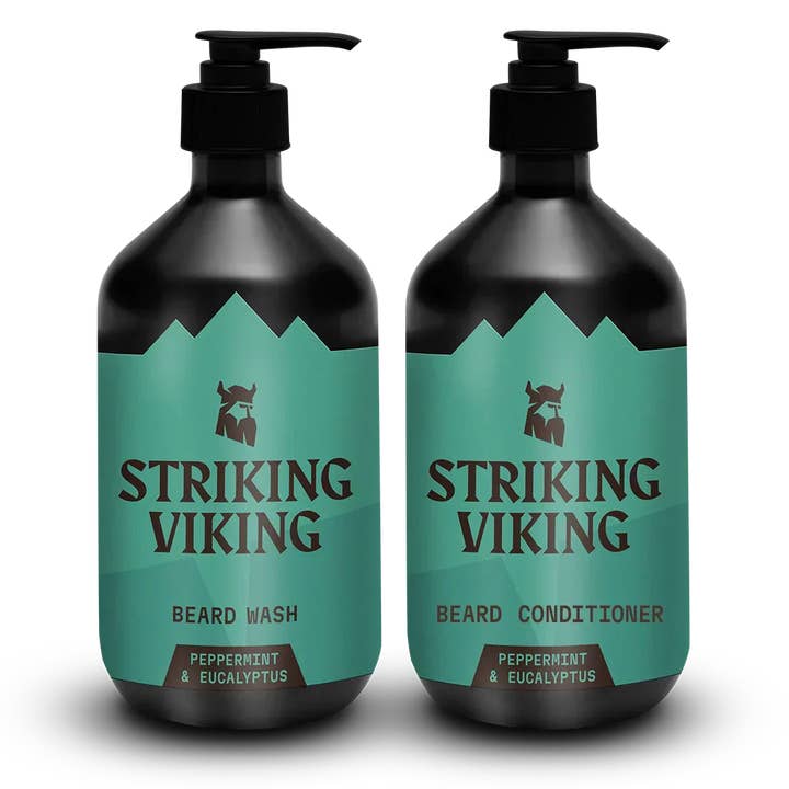 Set de Champú y Acondicionador para Barba - Menta y Eucalipto para venta al por mayor de Striking Viking