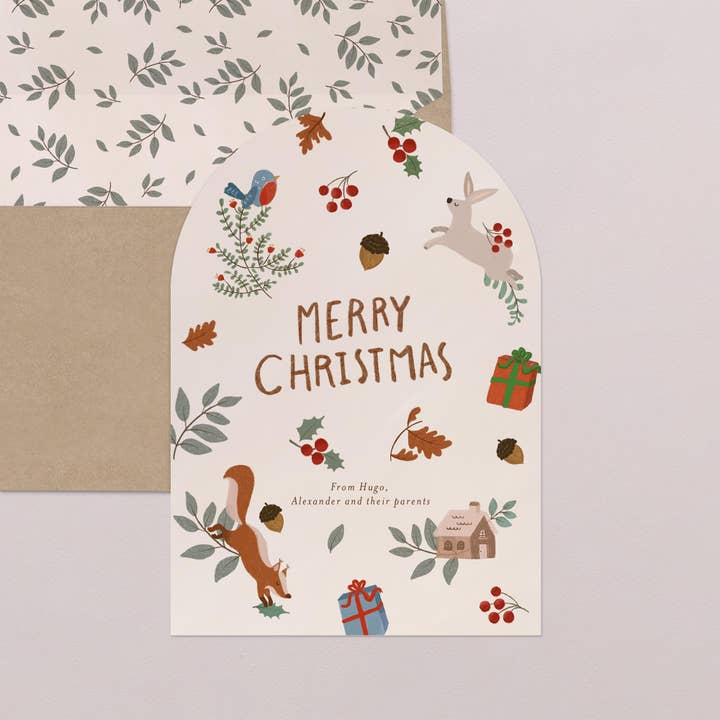 Tarjeta de felicitación Winter Breeze con arco para venta al por mayor de Cotton Bird