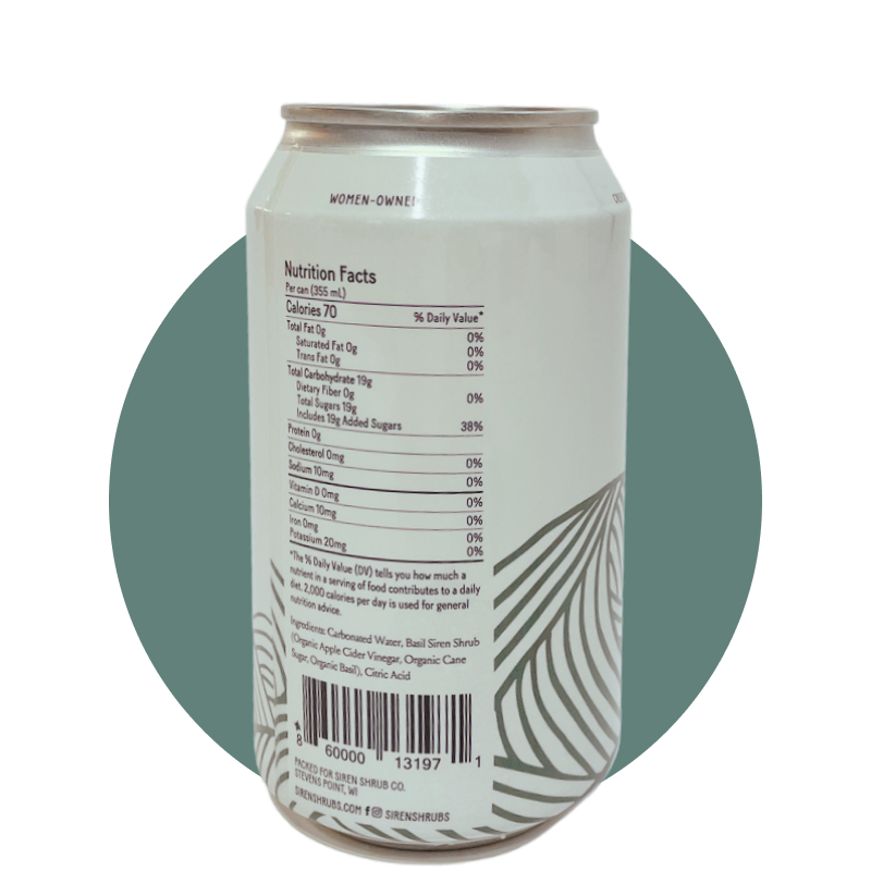 Siren Shrub Company LLC - Wholesale Soda/Carbonated Drink - Basil Sparkling Shrub (4 PK)2
