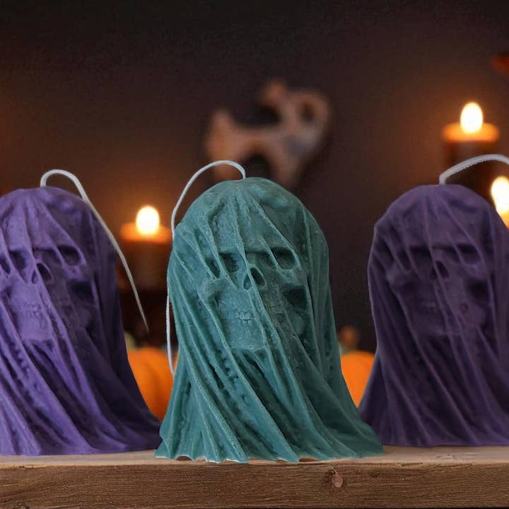 Veiled death candle 5x4x3in - Halloween for wholesale by Agaboo Candle