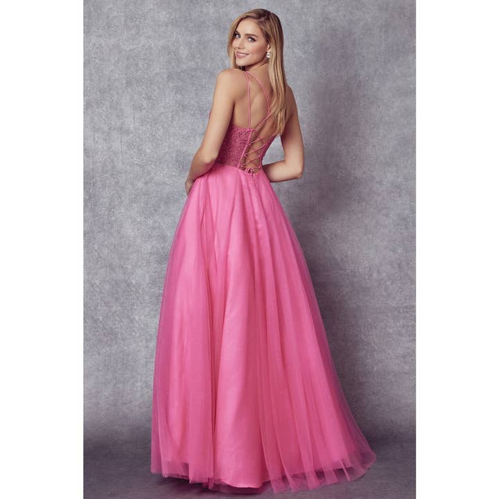 Juliet - Wholesale Gown - Women's - EMBROIDERED SPARKLE TULLE AND STONES ACCENTS PROM BALL GOWN1