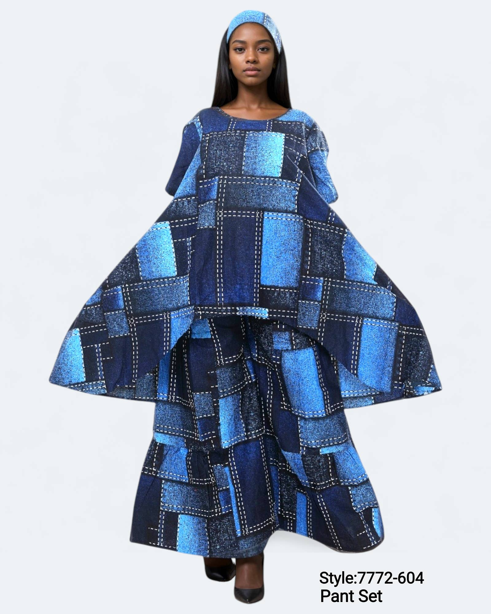 India Batik – Engroshandel Top- og buksesæt (IKKE Loungewear) - Dame – 7772 - Kvinde Bukse- og Blusesæt Print 604