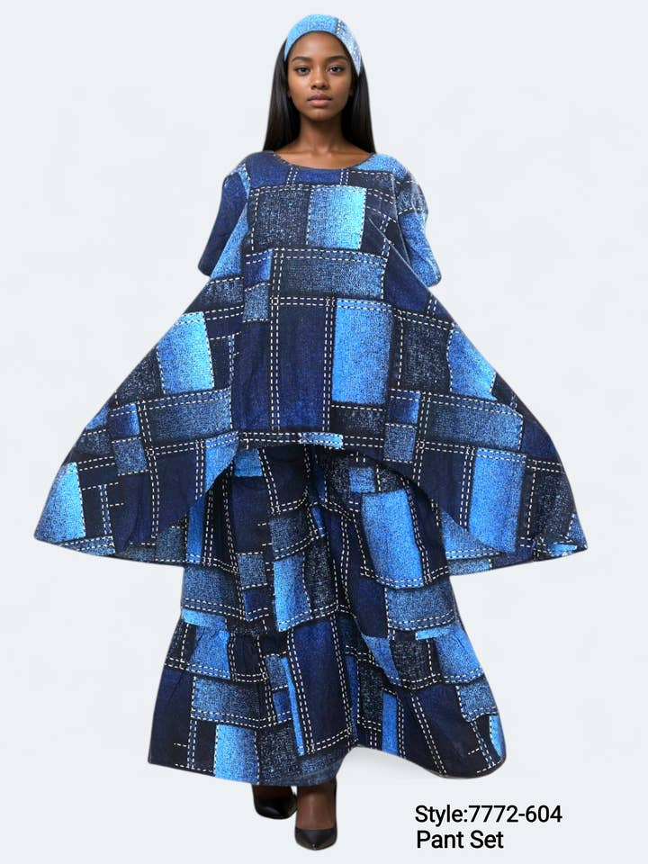 India Batik – Engroshandel Top- og buksesæt (IKKE Loungewear) - Dame – 7772 - Kvinde Bukse- og Blusesæt Print 6040