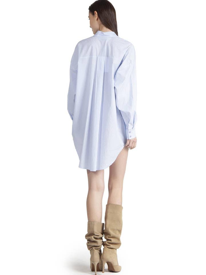 Stribet Skjortekjole med Rhinestones for engroshandel hos ODI ET AMO