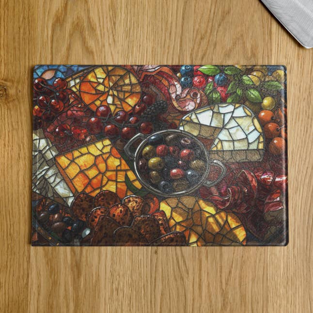 Gilded Graze – Planche à découper style vitrail pour la vente par Indigo Bob