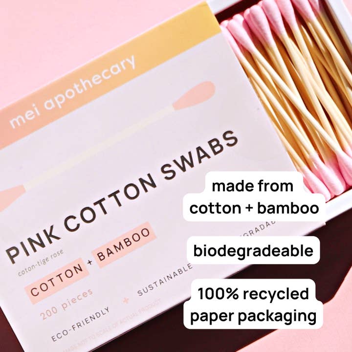 Mei Apothecary Biodegradable Pink Cotton Swabs and other Purchase Wholesale swab. Free Returns & Net 60 Terms on Faire trending on Faire.