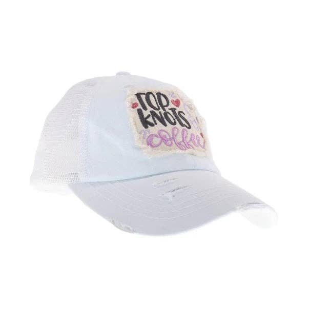 Madeline Love - Wholesale Ponytail cap – Women’s - Top Knots and Coffee Patch C.C High Pony Criss Cross Ball Cap3