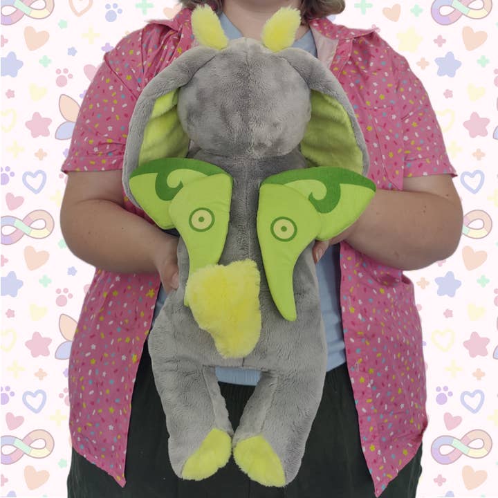 Hannimations - Wholesale Stuffed/Plush Toy - Kids & Baby - ash the anxiety bunny laying cuddle plushie!1